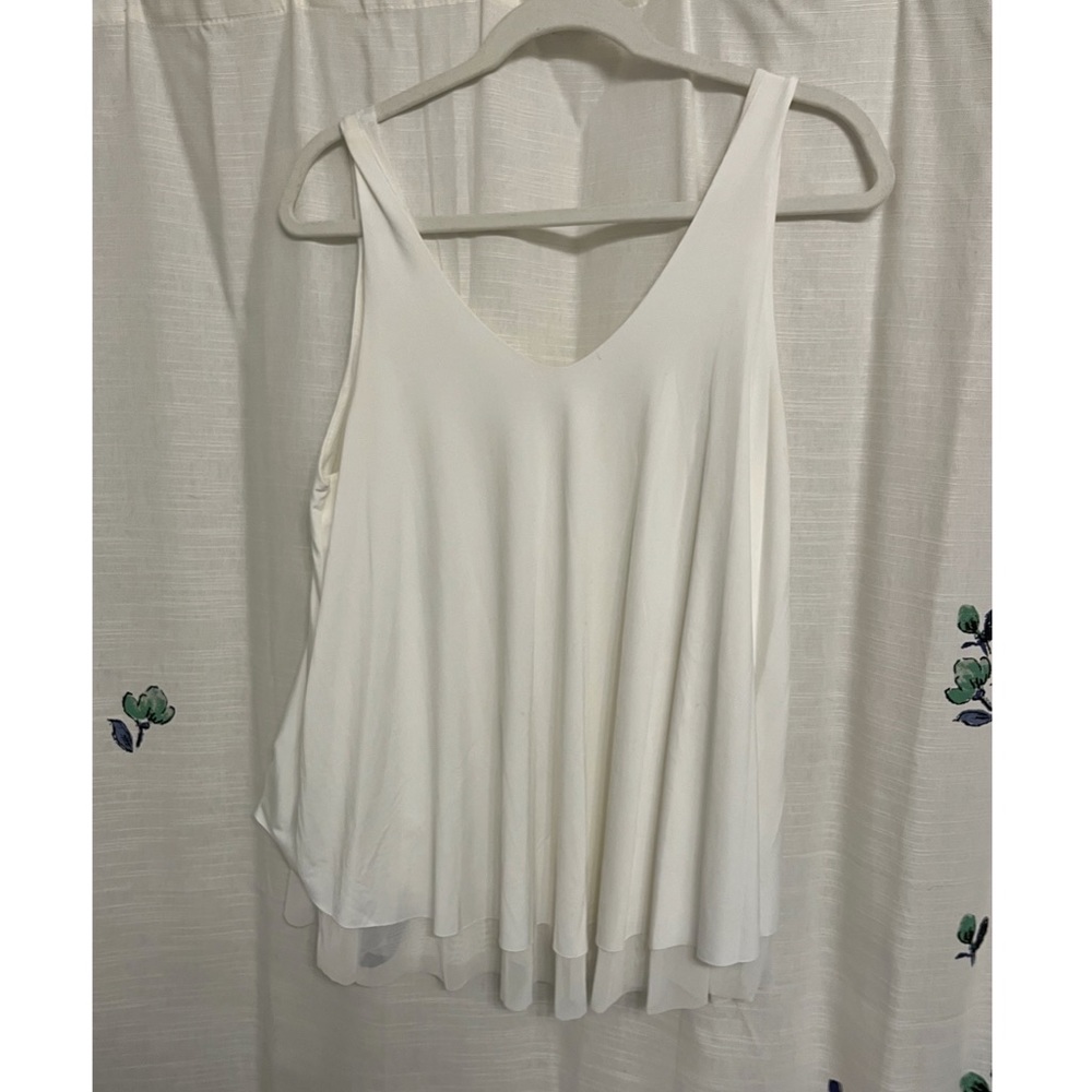 White Flowy Tank